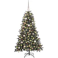 vidaXL Künstlicher Weihnachtsbaum Grün 150 cm PVC, Plastik und Stahl