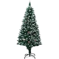vidaXL Künstlicher Weihnachtsbaum mit 300 LEDs mit Ständer Grün 180 cm