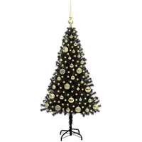 vidaXL Weihnachtsbaum Schwarz 120 cm PVC