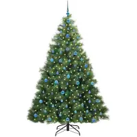 vidaXL Künstlicher Weihnachtsbaum mit 300 LEDs Grün 210 cm PE und PVC
