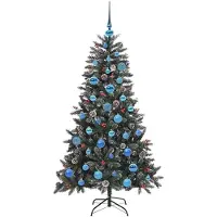 vidaXL Künstlicher Weihnachtsbaum Grün 150 cm PVC, Plastik und Stahl