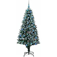 vidaXL Künstlicher Weihnachtsbaum mit 300 LEDs mit Ständer Grün 180 cm