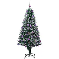 vidaXL Künstlicher Weihnachtsbaum mit 300 LEDs mit Ständer Grün 180 cm