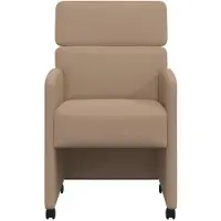 vidaXL Esszimmerstühle mit Rollen 2 stk. Kunstleder Cappuccino