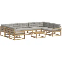 vidaXL Outdoor-Sofagarnitur 10 stk. Weiß und Hellgrau