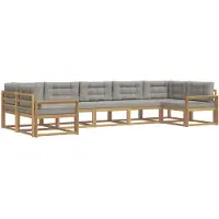 vidaXL Outdoor-Sofagarnitur 7 stk. Weiß und Hellgrau