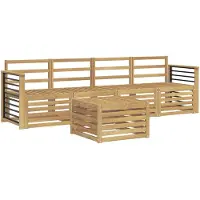 vidaXL Outdoor-Sofagarnitur 5 stk. Weiß Massivholz Akazie