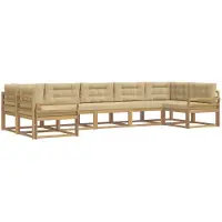 vidaXL Outdoor-Sofagarnitur 7 stk. Weiß und Beige