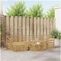 vidaXL Outdoor-Sofagarnitur 7 stk. Weiß Polyester