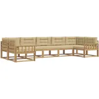 vidaXL Outdoor-Sofagarnitur 7 stk. Weiß und Beige