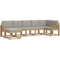 vidaXL Outdoor-Sofagarnitur 7 stk. Weiß und Hellgrau