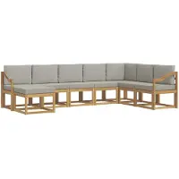 vidaXL Outdoor-Sofagarnitur 8 stk. Weiß und Hellgrau