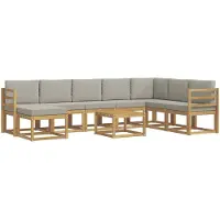 vidaXL Outdoor-Sofagarnitur 9 stk. Weiß und Hellgrau