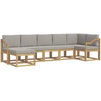 vidaXL Outdoor-Sofagarnitur 7 stk. Weiß und Hellgrau