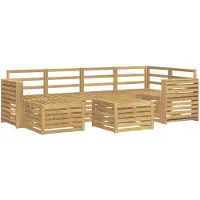 vidaXL Outdoor-Sofagarnitur 7 stk. Weiß Polyester