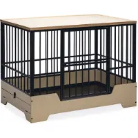 Designed By Lotte Drahtkäfig Premium Hundekäfig Metall/Holz, Größe:XL