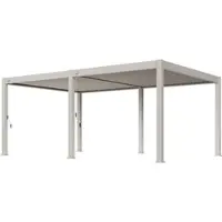 Weide Deluxe Plus Pergola Voll-Aluminium 4x6m mit Lamellendach freistehend Ivory Sand