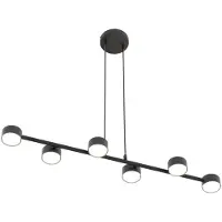 Emibig Deckenstrahler, Megara, Länge 80 cm, Metall, 6-flg. Megara LIGHTING, dimmbar, schwarz, für Wohn- / Esszimmer, Metall, Modern, Strahler