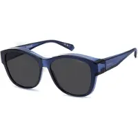 Polaroid PLD 9019/S Fitover Unisex-Sonnenbrille Vollrand Eckig Kunststoff-Gestell, blau