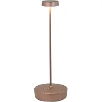 Zafferano Swap LED-Tischleuchte in mattierter Bronze, wiederaufladbar und dimmbar, mit einer Akkulaufzeit von bis zu 12 Stunden.