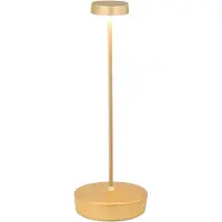 Zafferano Swap Mattgoldene LED-Tischlampe, wiederaufladbar und dimmbar, mit einer Akkulaufzeit von bis zu 12 Stunden.