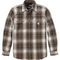 Carhartt Hubbard Loose LS Plaid Shirt burnished logs (GN6) S REG