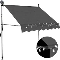vidaXL Einziehbare Markise Handbetrieben mit LED 100 cm Anthrazit