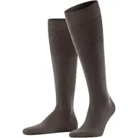 Falke Airport Herren Kniestrümpfe, 45-46, Braun, Uni, Schurwolle