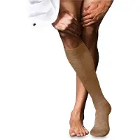 Falke No. 6 Finest Merino & Silk Herren Kniestrümpfe, 39-40, Braun, Uni, Wolle