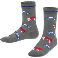 Falke Police and Fire Cars Kinder Socken, 27-30, Grau, Motiv, Baumwolle