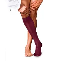 Falke No. 6 Finest Merino & Silk Herren Kniestrümpfe, 41-42, Rot, Uni, Wolle