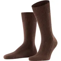 Falke Lhasa Rib Herren Socken, 47-50, Braun, Uni, Wolle