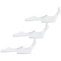 Falke Step Medium Cut 3-Pack Herren Füßlinge, 41-42, Weiß, Uni, Baumwolle