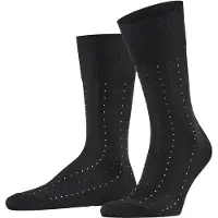 Falke Tiago Dotted Line Herren Socken, 41-42, Schwarz, Punkte, Baumwolle
