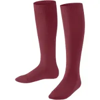 Falke Family Kinder Kniestrümpfe, 39-42, Rot, Uni, Baumwolle