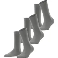 Falke Family 3-Pack Damen Socken, 39-42, Grau, Uni, Baumwolle