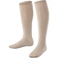 Falke Family Kinder Kniestrümpfe, 23-26, Beige, Uni, Baumwolle