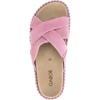 Gabor Damen Pantoletten in Rosa mit weichem Fußbett und Espadrille-Optik