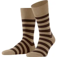 Falke Sensitive Mappd Line Herren Socken, 47-50, Beige, Streifen, Baumwolle