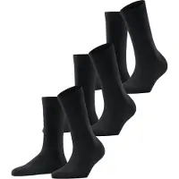 Falke Family 3-Pack Damen Socken, 35-38, Schwarz, Uni, Baumwolle