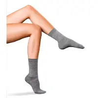 Falke No. 3 Finest Merino & Silk Damen Socken, 37-38, Grau, Uni, Wolle