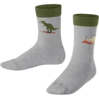 Falke Dinosaurs Kinder Socken, 35-38, Grau, Tier, Baumwolle