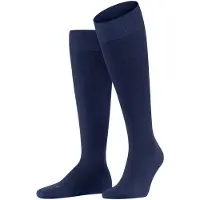 Falke Energizing Wool Herren Kniestrümpfe, 47-48, Blau, Uni, Schurwolle