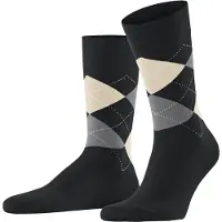 Falke Sensitive Argyle Herren Socken, 43-46, Schwarz, Argyle,Mehrfarbig,Geometrisch, Baumwolle