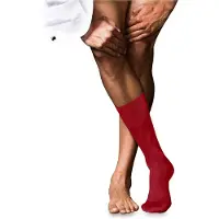 Falke No. 9 Pure Fil d´Écosse Herren Socken, 41-42, Rot, Uni, Baumwolle