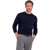Falke Pure Merino Wool Herren Pullover, 4XL, Blau, Schurwolle