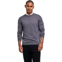 Falke Pure Merino Wool Herren Pullover, 4XL, Grau, Schurwolle