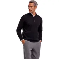 Falke Pure Merino Wool Herren Pullover, S, Schwarz, Schurwolle
