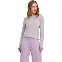 Falke Pure Merino Wool Damen Pullover, M, Grau, Argyle,Streifen, Schurwolle