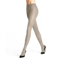 Falke Family Damen Strumpfhose, 42-44, Beige, Uni, Baumwolle